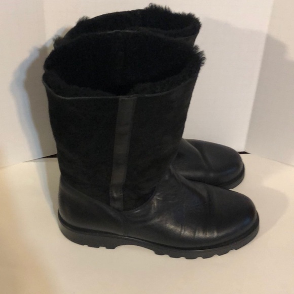 La Canadienne shearling suede black boots sz 9 - Picture 4 of 7